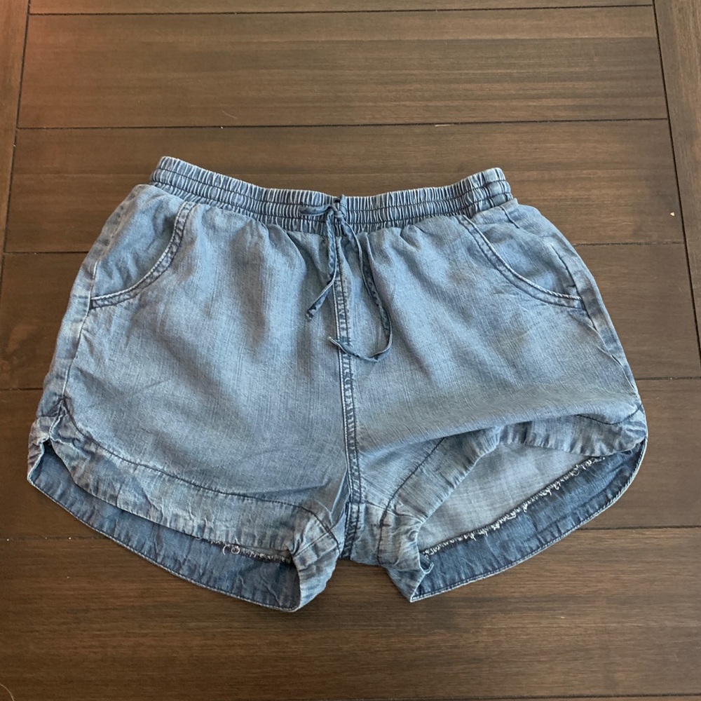 Light blue jean shorts